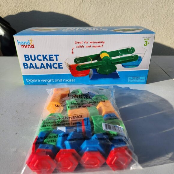 NEW Bucket Balance Weight and Mass Science Math Manipulatives with Weights - Picture 4 of 5